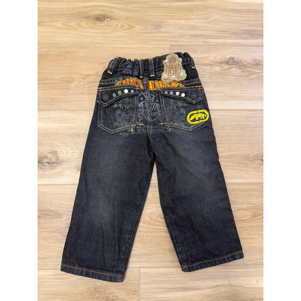 Y2K Ecko Untld Dark Blue Denim Jeans Kids 24 Months Back Embroidered 90s 2T Baby